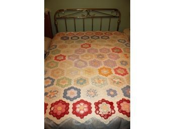 Old Quilt With A Lot Of Wear And Some Stains 74 X 75