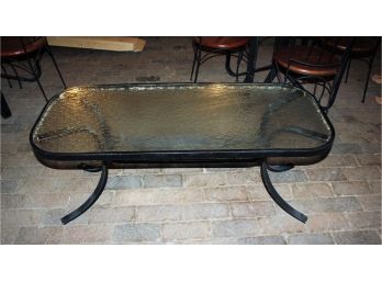 Metal Frame With Glass Top Table 48 X 20 X 19.5 Tall