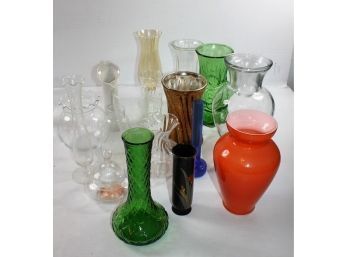 Vases Lot 1-clear And Colored