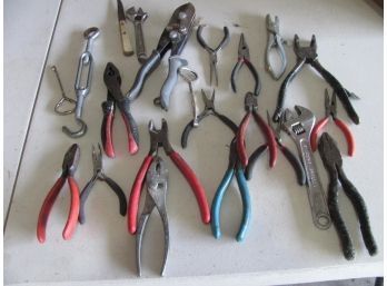 Assortment Of Pliers And Miscellaneous