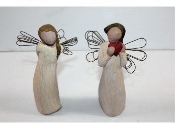 2 Willow Tree Figures - Angel Of The Heart And Thank You