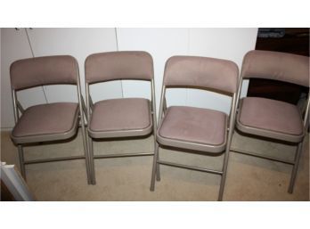4 Padded Costco Folding Chairs-a Few Light Stains