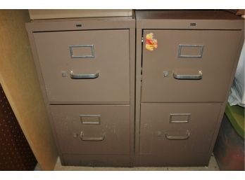 2-2 Drawer Metal File Boxes-both Hon 26.5 X 29 Tall