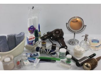 Bathroom Items-scale, Mirror, Basket, Dryer, Bath And Body Ceramic Wash Rag Holder, Miscellaneous