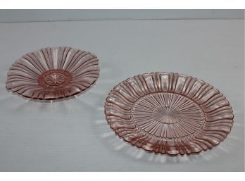 Two Pink Serving Dishes