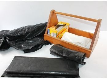 Wood Carrier, Bags, Black Plastic Tarps