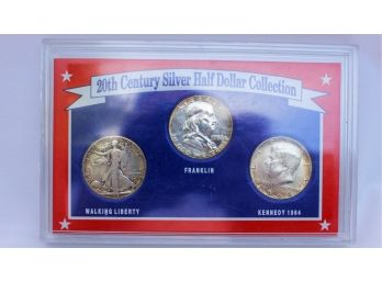 20th Century Silver Half Dollar Collection  3 Silver Halves 1941-1962-1964