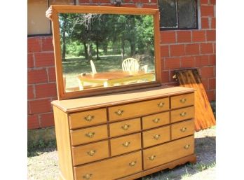 All Wood Dresser & Mirror  55' X 33'
