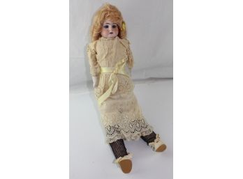 Ernest Heubach Doll 1901 8/0, Open Mouth W/teeth, Open-close Eyes, Old Dress, Good Body, Horse Shoe Marking