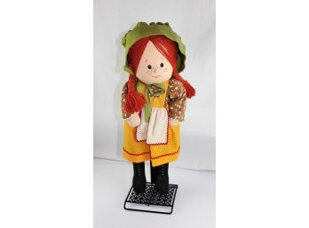 Cloth Doll, Filled, Removable Cloths, 16' On Stand