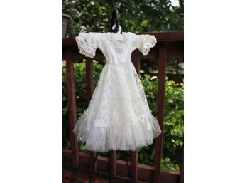 Vintage Doll Wedding Dress. Possibly Fits 12' Doll, No Tags, Few Imperfections
