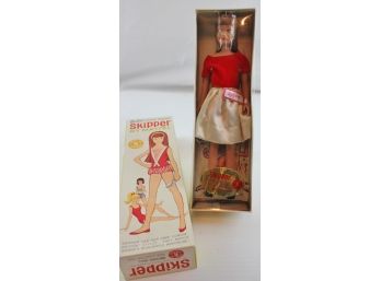 1963 Barbie's Little Sister Skipper, Excellent Condition Original Box, Never Played With, Comes With Stand