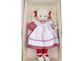1 Doll By Pauline Red & White Checkered Dress With Pinafore, In Box 16'