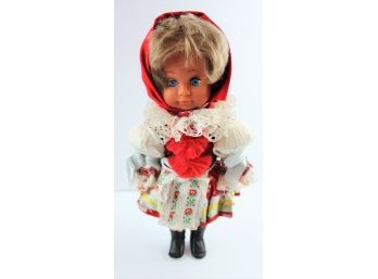 Swedish Doll In Traditional Dress, Plastic And Vinyl, 12'