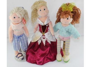 3 Beanie Bopper Dolls, Huggable Holly, Cute Candy,  Stands Not Included