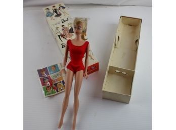 1962 Barbie, Red High Heels With Book, Excellent Condition Original Box, Never Played With, Comes With Stand