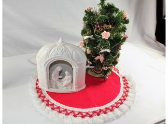 Lighted Holy Family, Christmas Tree And Skirt, In Boxes
