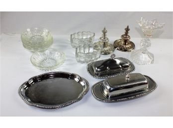 Miscellaneous Glassware, Serving Tray, Butter Dish