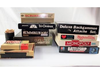 Games– Backgammon, Aggravation, Battleship, Tri-ominos, Yahtzee,rook, Rummi Kub