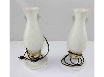 2 Milk Glass Vintage Lamps - Great Shape