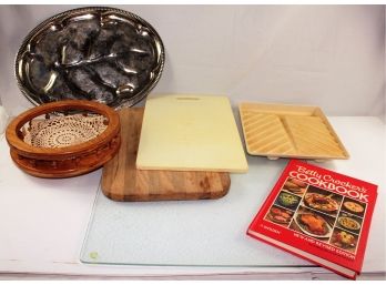 Cookbook, Cutting Board, Microwave Bacon Pan