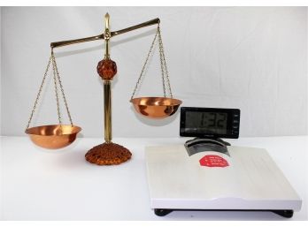 Copper Scales, Health-o-meter Scales (needs Batteries), Timelink Digital Clock