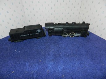 AMERICAN FLYERS MODEL TRAIN ENGINE AND TENDER READING LINES 307