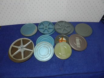 LARGE LOT OF METAL FILM REELS AND TRAYS
