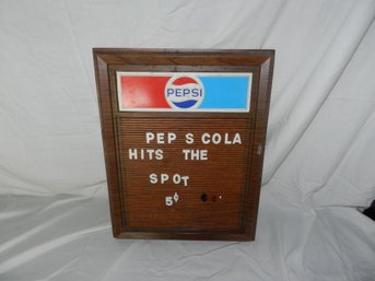 VINTAGE PEPSI COLA SIGN BOARD WITH LETTERS