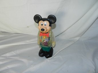 VINTAGE TRANSPARENT CLEAR BODY WIND UP WALKING MICKEY MOUSE