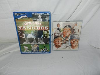 NY YANKEES HARDCOVER BOOK PLUS WALL ART PIECE