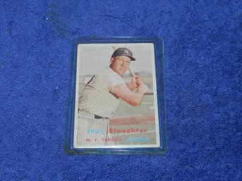 AUTHENTIC TOPPS #215 1957 ENOS SLAUGHTER BASEBALL CARD