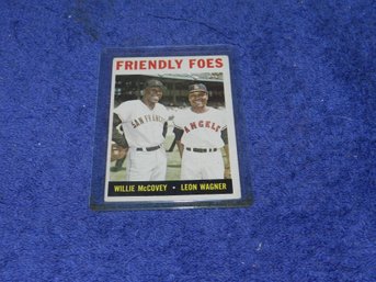 AUTHENTIC 1964 TOPPS #41 FRIENDLY FOES WILLIE MCCOVEY LEON WAGNER CARD