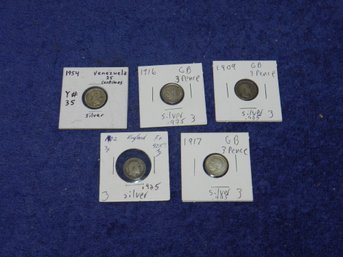 SET OF 5 SILVER COINS