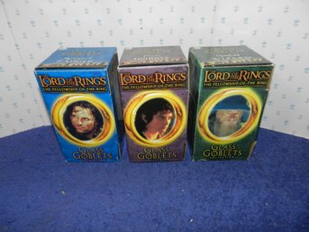 3 LORD OF THE RINGS GLASS GOBLETS COLLECTION
