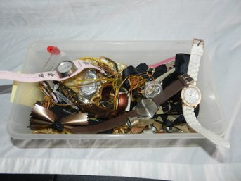 LARGE LOT OF WATCHES AND JEWELRY
