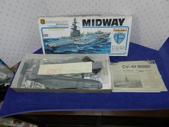 Rare Arii 1/800 Uss Midway Cv-41 Motorized Model Kit Complete In Box