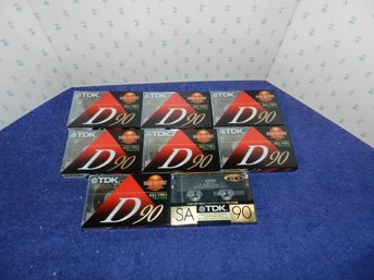 LOT OF 7 TDK D90 SA90 BLANK CASSETTE TAPES FACTORY SEALED