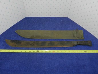 VINTAGE MACHETE WITH SHEATH STAMPED MADE IN ENGLAND