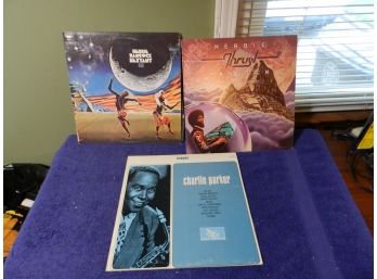 3 Vintage Record Albums Charlie Parker Herbie Hancock
