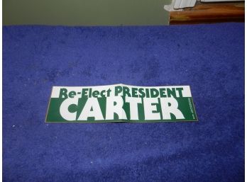 Vintage 1980 Re-elect President Carter Bumper Sticker