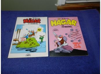 2 Hagar The Horrible Dik Browne Softcover Books Portuguese 1980s