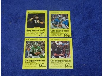 Vintage 1975 McDonald's Quarterback Cards Set Of 4 Ferguson Woodall Stabler Bradshaw
