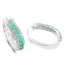 3.42 Carat Genuine Emerald And White Diamond .925 Sterling Silver Earrings