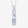 0.95 Carat Genuine Aquamarine And White Diamond .925 Sterling Silver Pendant