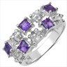 0.75 Carat Genuine Amethyst .925 Sterling Silver Ring, Size 7.00