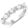 0.69 Carat Genuine Pearl And White Topaz .925 Sterling Silver Ring