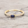 0.19 Carat Genuine Blue Sapphire And White Diamond 14K Yellow Gold Ring