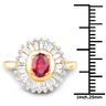 14K Yellow Gold Plated 2.44 Carat Ruby And White Topaz .925 Sterling Silver Ring