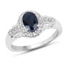 2.94 Carat Genuine Blue Sapphire And White Topaz .925 Sterling Silver 3 Piece Jewelry Set